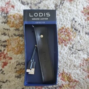 Lodis Black Leather USB Key Fob